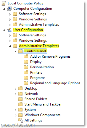 navegue a la política de computadora local de Windows 7> <noscript> <img style =