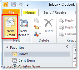 redactar un nuevo correo electrónico de Outlook 2010