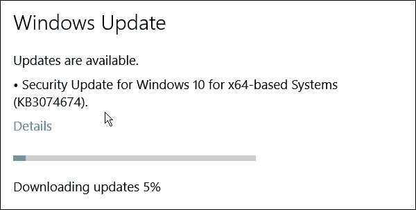 Windows 10 obtiene otro paquete acumulativo de revisiones (KB3074674)