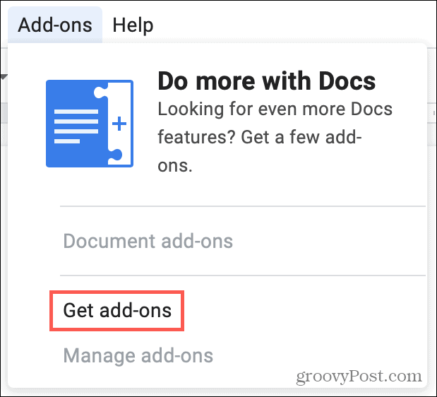Obtenga complementos en Google Docs
