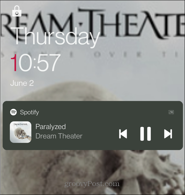 Widget de pantalla de bloqueo de Spotify