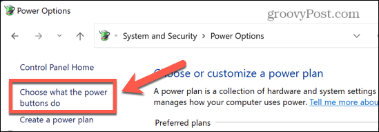 El sistema de Windows elige lo que hacen los botones de encendido.