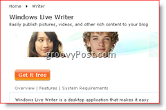 Página de descarga de Windows Live Writer 2008