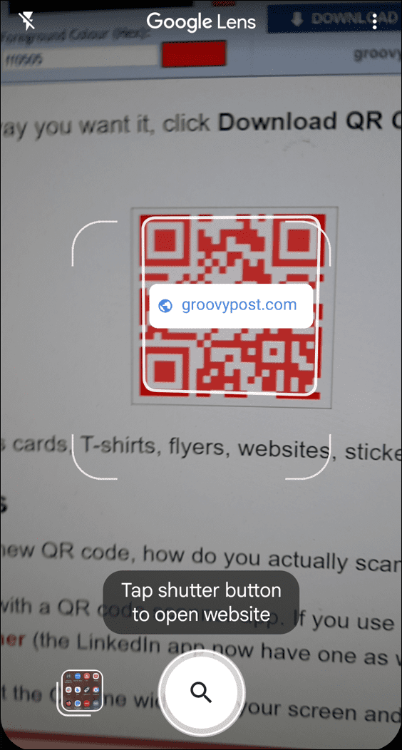 Escanear código qr con Google Lens Samsung