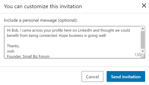 Personaliza los mensajes de LinkedIn, paso 4.