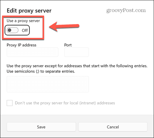 Windows activa el proxy