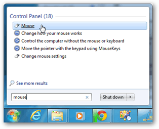 configuración del mouse de windows 7