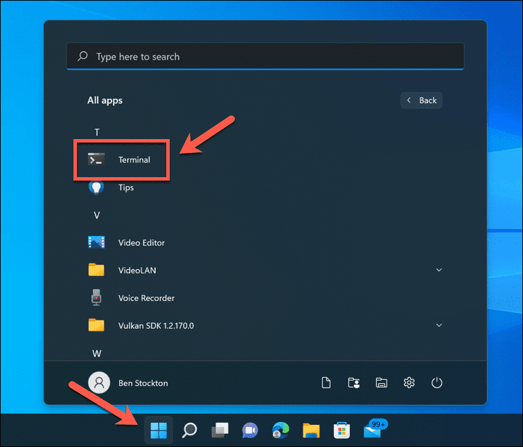 Abra la terminal en Windows 11