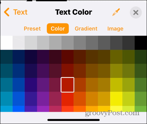 Cambiar el color del texto en el iPhone