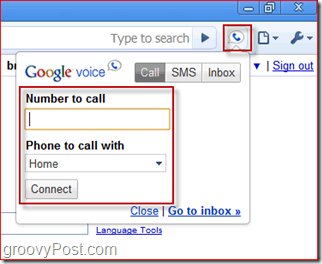 Captura de pantalla de Google Voice