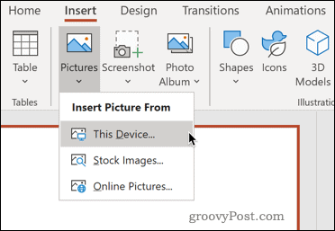 Insertar una imagen desde su dispositivo en PowerPoint