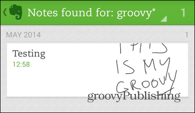 Búsqueda de escritura a mano de Evernote