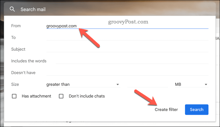 Crear filtro de Gmail