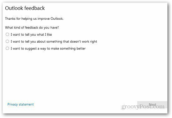 Cómo enviar comentarios sobre Outlook.com a Microsoft
