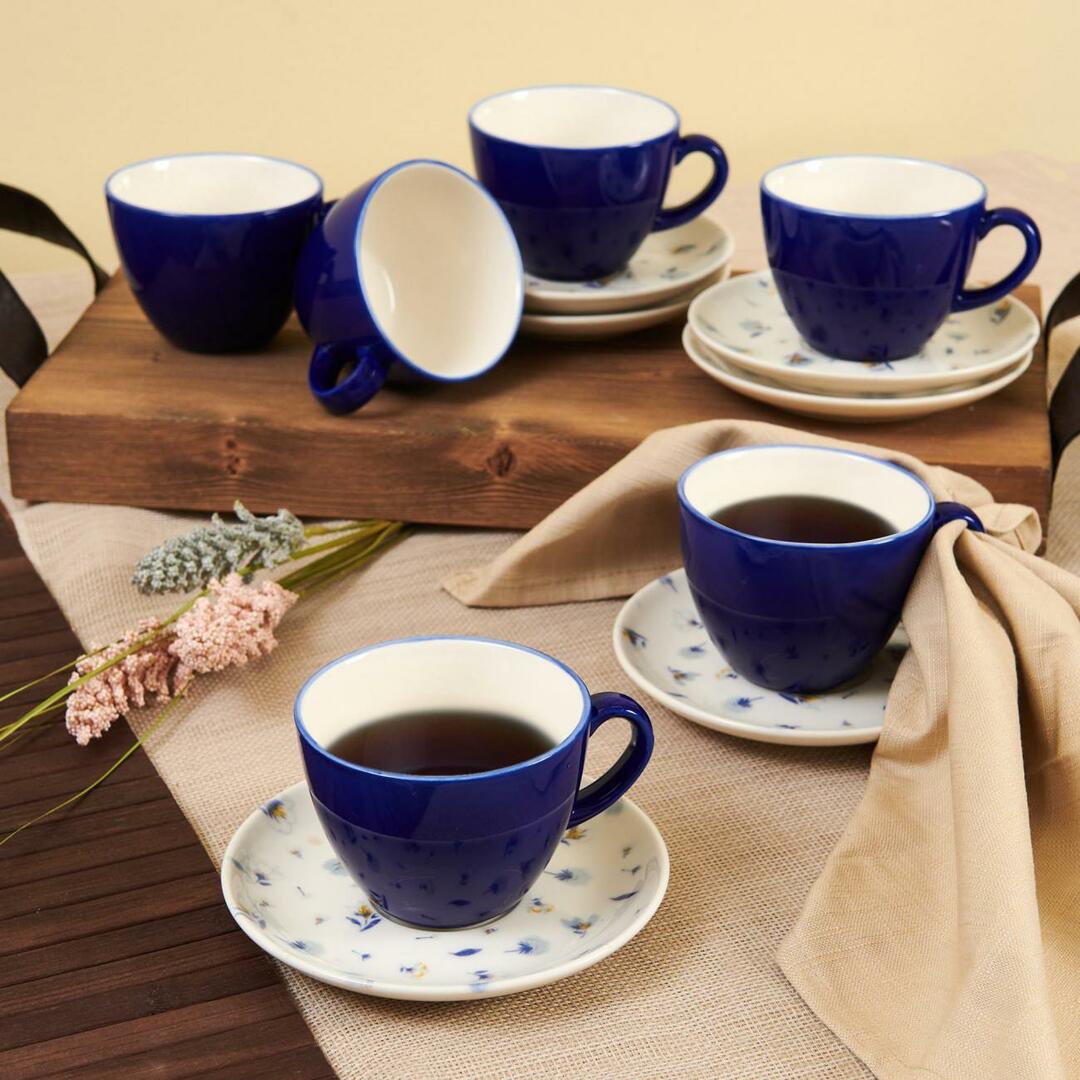Tulu Porcelain Bloom Juego de tazas de té de 12 piezas
