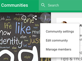 nueva configuración de la comunidad de google plus