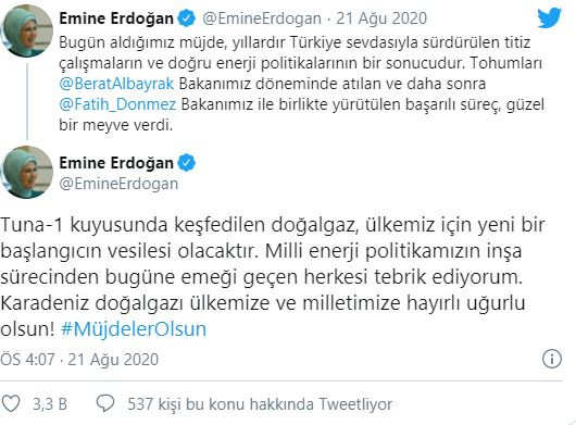 Emine Erdogan compartiendo