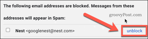 Desbloquear a un usuario en la configuración de Gmail