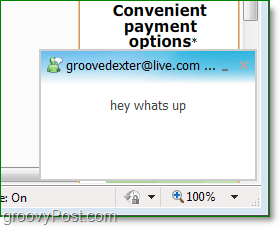 dónde encontrar ventanas emergentes de Windows Live Messenger cuando se usa la mensajería del navegador en línea