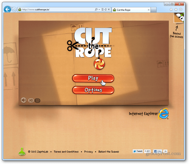 Juega la versión web HTML5 de Cut the Rope en IE 9