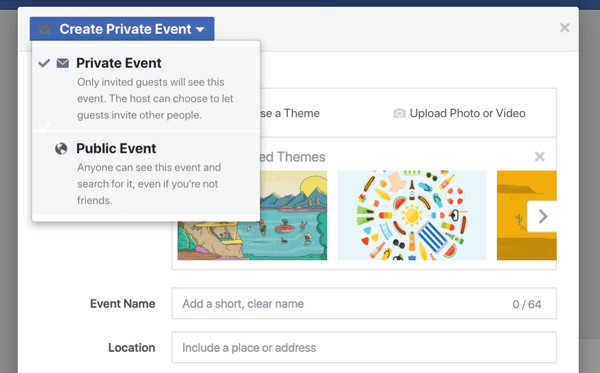 Los eventos de Facebook le brindan a su empresa una forma de incluir fanáticos, seguidores y clientes en un seminario web, el lanzamiento de un producto, una gran inauguración u otras celebraciones.