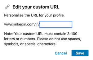 Edite su URL de LinkedIn, paso 2.