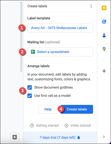 Crear una etiqueta usando Labelmaker en Google Docs