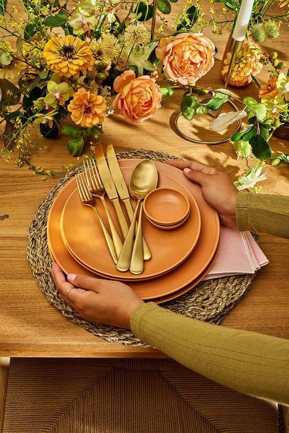 decoración de mesa de otoño