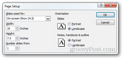 configuración de página powerpoint 2010 opciones relación de aspecto tamaño orientación