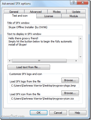Crear instaladores sin conexión utilizando un archivo WinRAR autoextraíble