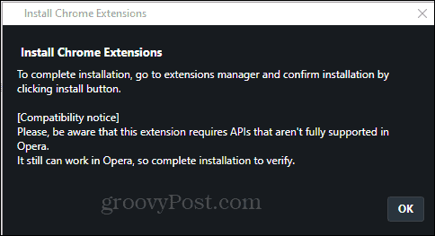 Opera Instalar Chrome Extension instalar confirmar
