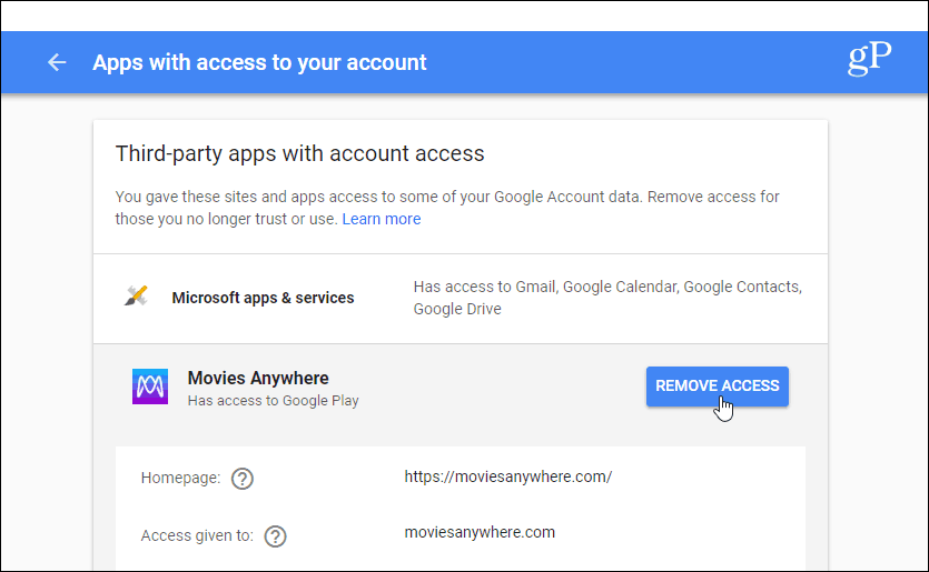 Aplicaciones de terceros con acceso a la cuenta de Gmail