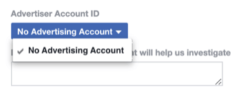Paso 2 de cómo completar el formulario de cuenta publicitaria deshabilitada de la política de Facebook