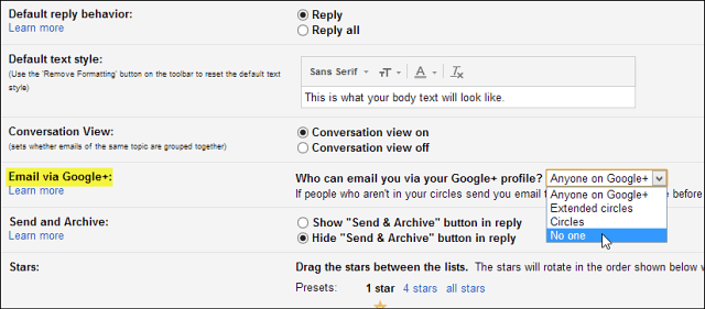 Google+ ahora permite que cualquier persona le envíe un correo electrónico, aquí le mostramos cómo darse de baja