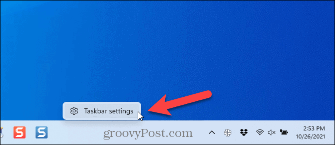 Seleccione la configuración de la barra de tareas
