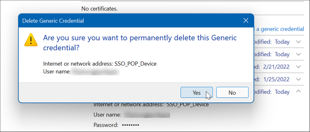  verificar eliminar usar el administrador de credenciales en Windows 11
