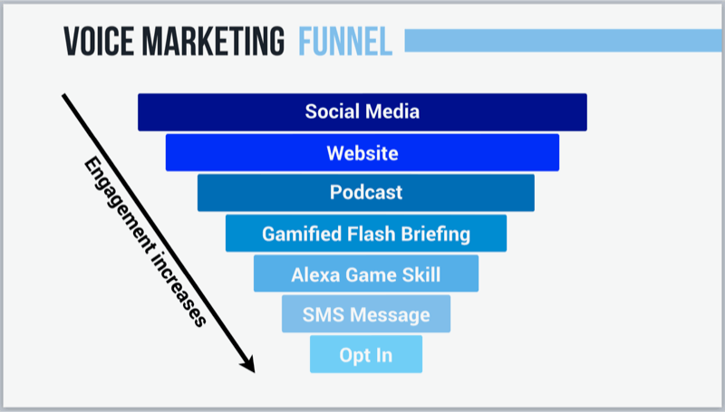 gráfico que muestra el embudo de marketing por voz