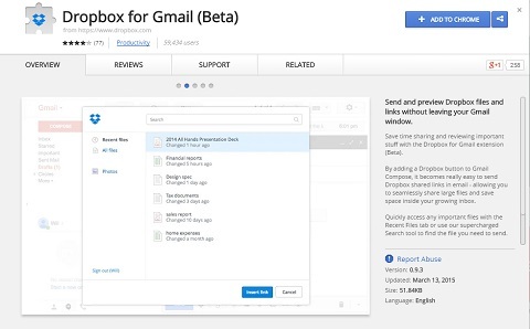 dropbox para Gmail