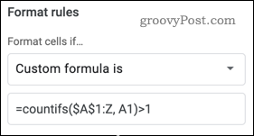 Una fórmula COUNTIFS en Hojas de cálculo de Google