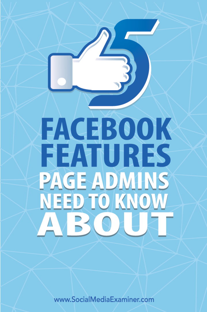 cinco funciones de facebook para administradores de páginas