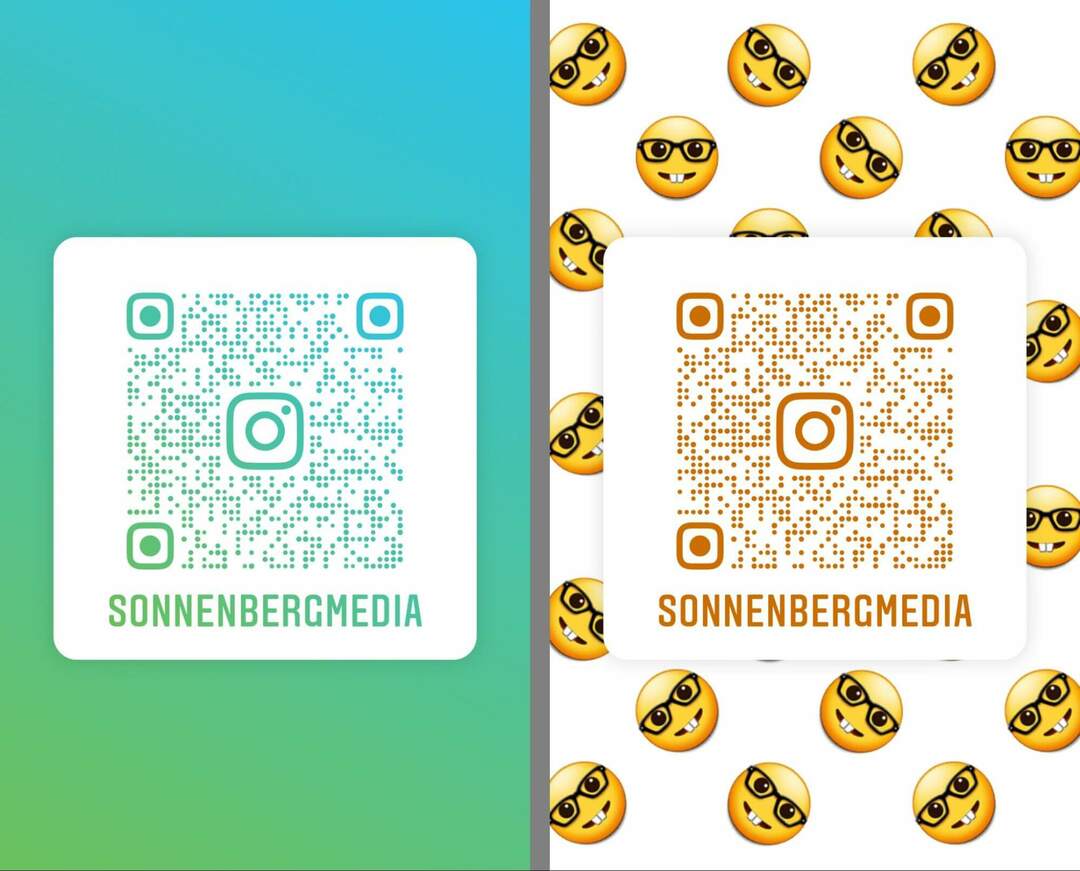 cómo-crear-un-código-qr-de-instagram-para-compartir-un-perfil-cambiar-color-opciones-de-diseño-emoji-pattern-sonnenbergmedia-example-12