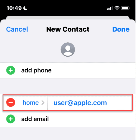 ID de Apple en la lista de contactos