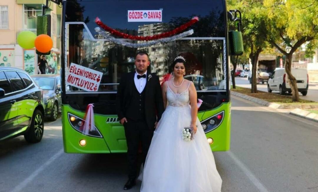 ¡El autobús que usó se convirtió en un auto nupcial! La pareja hizo un recorrido por la ciudad juntos.