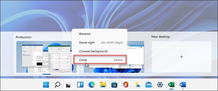 Cerrar el escritorio virtual de Windows 11