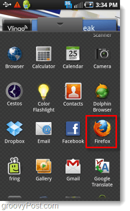 Firefox desde el cajón de aplicaciones