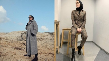 Nuevos modelos de ropa de hijab a cuadros de temporada