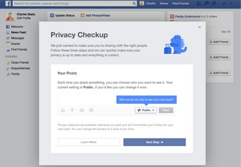 verificación de privacidad de facebook