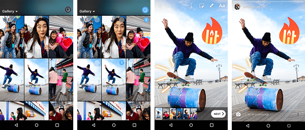 Los usuarios de Android ahora tienen la capacidad de subir múltiples fotos y videos a sus Historias de Instagram a la vez.