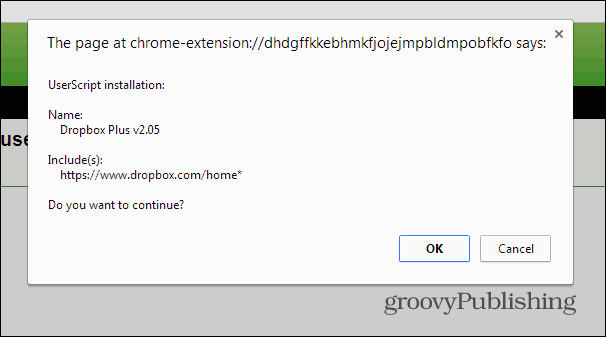 Estructura de árbol de Dropbox Script de instalación de Chrome