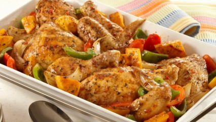 Receta de pollo al horno con verduras de invierno